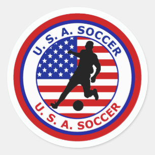 STICKER ROND SOCCER USA