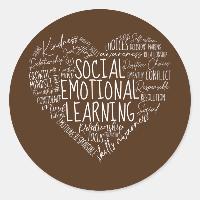 Sticker Rond Social Emotional Learning Heart Counselor Teacher (Devant)