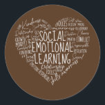 Sticker Rond Social Emotional Learning Heart Counselor Teacher<br><div class="desc">Social Emotional Learning Heart Counselor Teacher Green Gift. Perfect gift for your dad,  mom,  papa,  men,  women,  friend and family members on Thanksgiving Day,  Christmas Day,  Mothers Day,  Fathers Day,  4th of July,  1776 Independent day,  Veterans Day,  Halloween Day,  Patrick's Day</div>