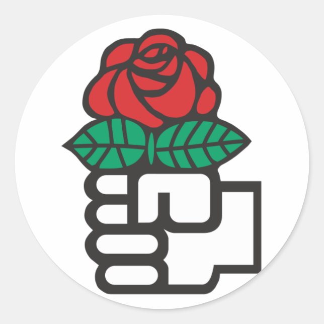 Sticker Rond Socialisme démocratique (le premier et le symbole  (Devant)