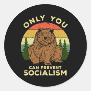 Sticker Rond Socialisme - Russie Amour Ours Russe Ussr Camping