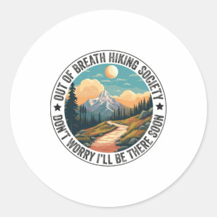 Sticker Rond Société de randonnée hors d'haleine pour hommes fe