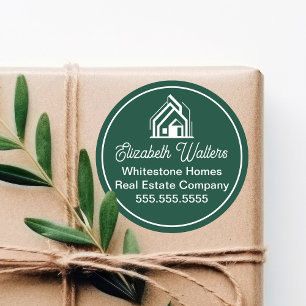 Sticker Rond Société immobilière verte Realtor personnalisé