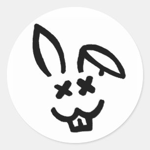 Sticker Rond Société morte de lapin