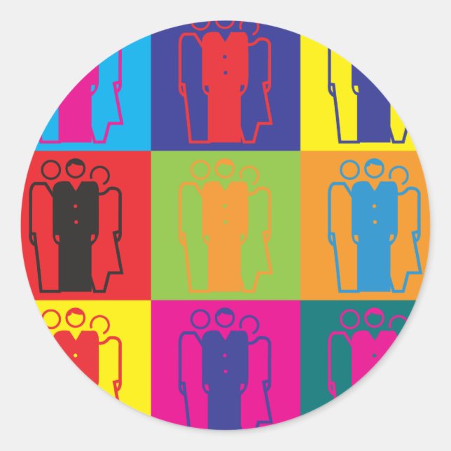 Sticker Rond Sociologie Pop Art (Devant)