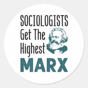 Sticker Rond Sociologues Obtenez le meilleur Marx Sociologie