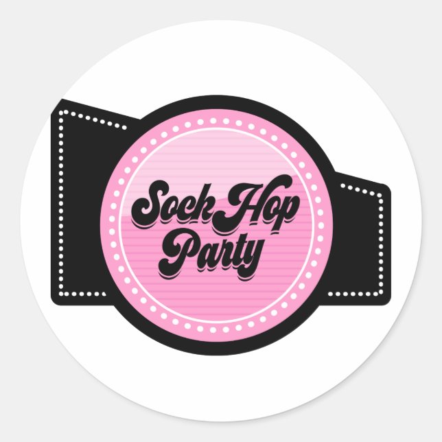 Sticker Rond Sock Hop Party (Devant)