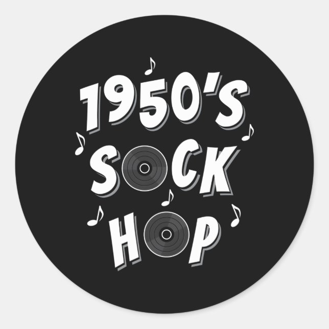 Sticker Rond Sock Hop School Dance Des Années 1950 (Devant)