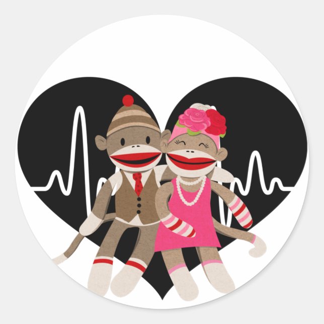 Sticker Rond Sock Monkey (Devant)
