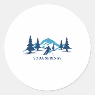 Sticker Rond Soda Springs California Ski Resort _1