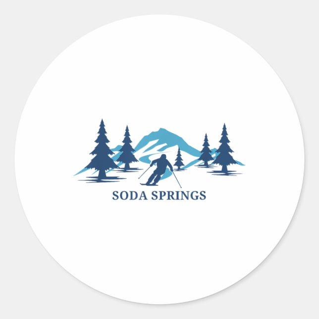 Sticker Rond Soda Springs California Ski Resort _1 (Devant)