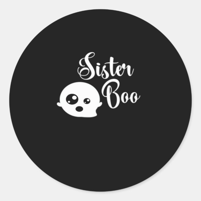 Sticker Rond Soeur Boo Halloween (Devant)
