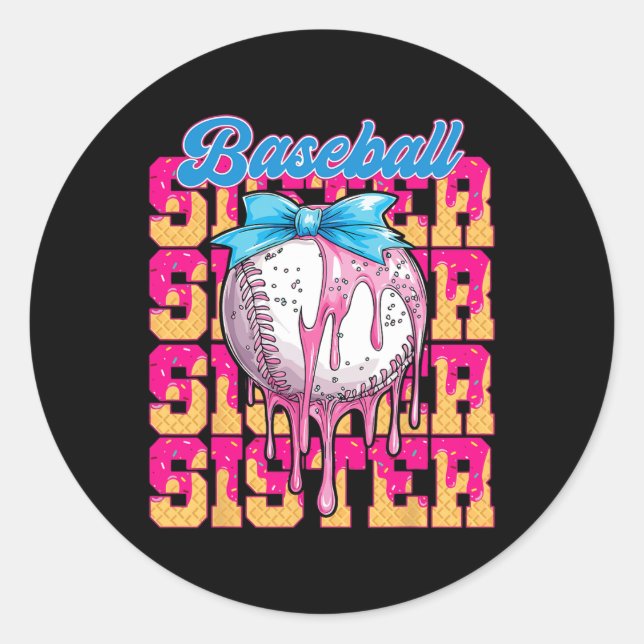 Sticker Rond Soeur de baseball Retro Crème de glace Driam Coque (Devant)
