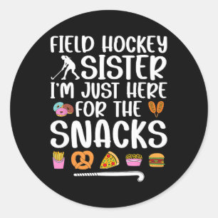 Sticker Rond Sœur de hockey sur gazon Drôle de joueur de hockey