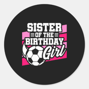 Sticker Rond Soeur de la fille d'anniversaire de la fête de foo
