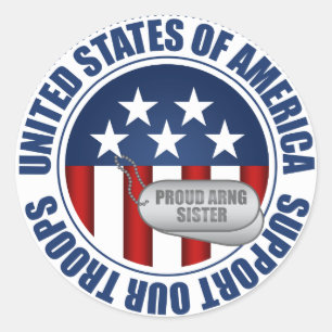 Sticker Rond Soeur de la Garde nationale de l'Armée Fière