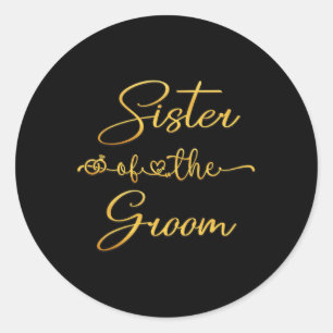 Sticker Rond Soeur De La Groom Mariage Idée De Fête Pour Elle