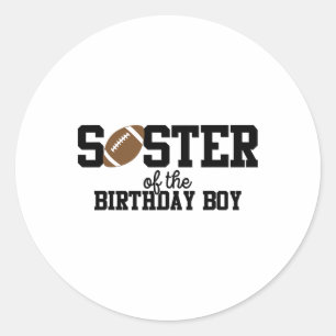 Sticker Rond Sœur de l'amoureux du pied du garçon d'anniversair