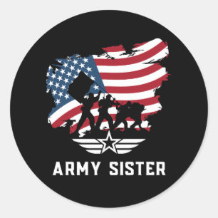 Sticker Rond Soeur de l'armée