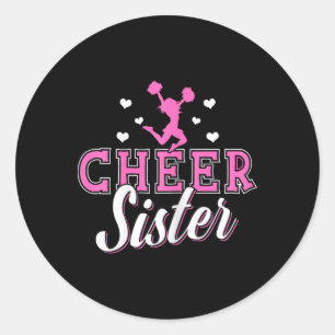 Sticker Rond Sœur de pom-pom girls Cheerleader Sœur de cheerlea