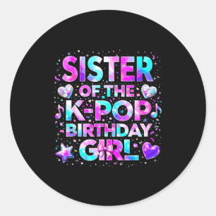 Sticker Rond Sœur des filles d'anniversaire k-pop musique corée