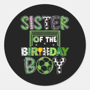 Sticker Rond Sœur du garçon qui fête son anniversaire Joueur de