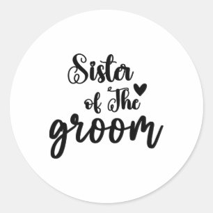 Sticker Rond Soeur Du Mariage Groom À La Fête De La Mariée