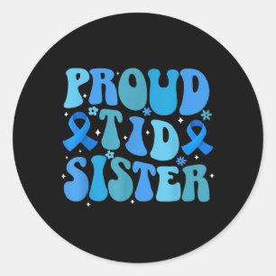Sticker Rond Sœur d'un guerrier du diabète de type 1