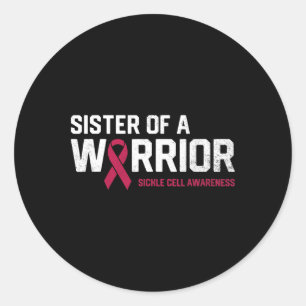 Sticker Rond Soeur D'Un Guerrier Sensibilisation À L'Anémie Cel