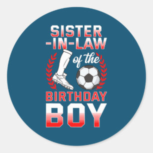 Sticker Rond Soeur en droit de l'anniversaire Joueur de footbal