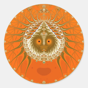 Sticker Rond Soeur Moon - Orange