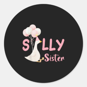 Sticker Rond Soeur sotte Goose Famille Correspondant Anniversai