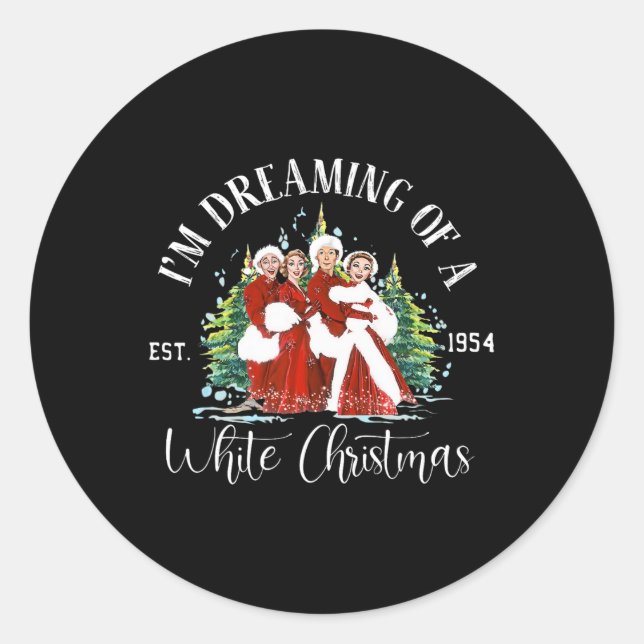 Sticker Rond Soeurs Pyjamas Fêtes Noël Blanche Neige (Devant)