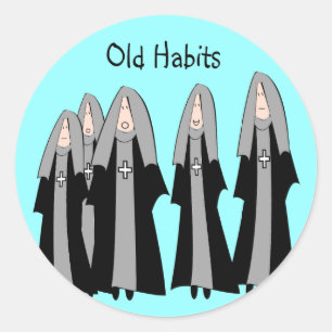 Sticker Rond Soeurs "Vieilles Habits" Dons de Soeurs Hilaires