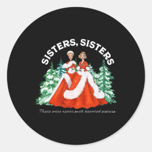 Sticker Rond Soeurs White Christmas Movie 1954 Xmas Snow Holid