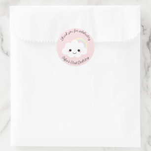Sticker Rond Sofia Cloud Anniversaire Merci Favoriser