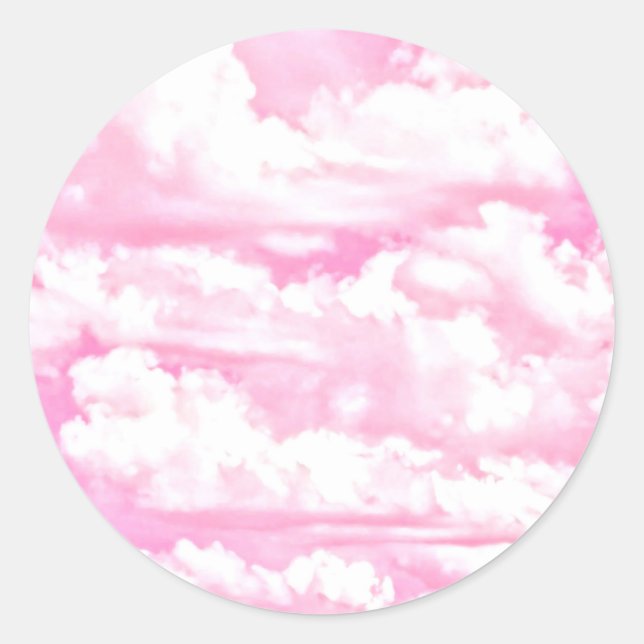 Sticker Rond Soft Happy Rose Clouds Decor (Devant)