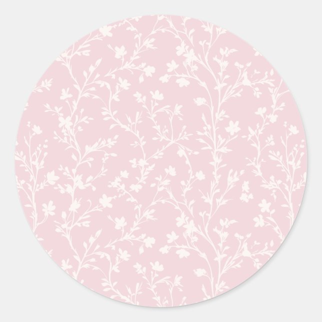 Sticker Rond Soft Meadow Neutral - Rose Pâle (Devant)