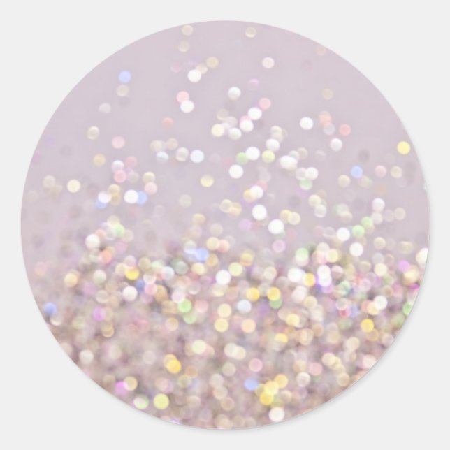 Sticker Rond Soft Pastel Bokeh Sparkles (Devant)