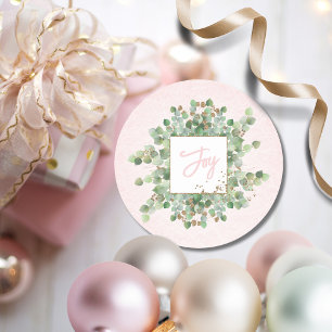 Sticker Rond Soft Pastel Rose or Eucalyptus Joy Gite Cadeau