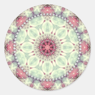 Sticker Rond Soft Pretty Kaleidoscope Mandala