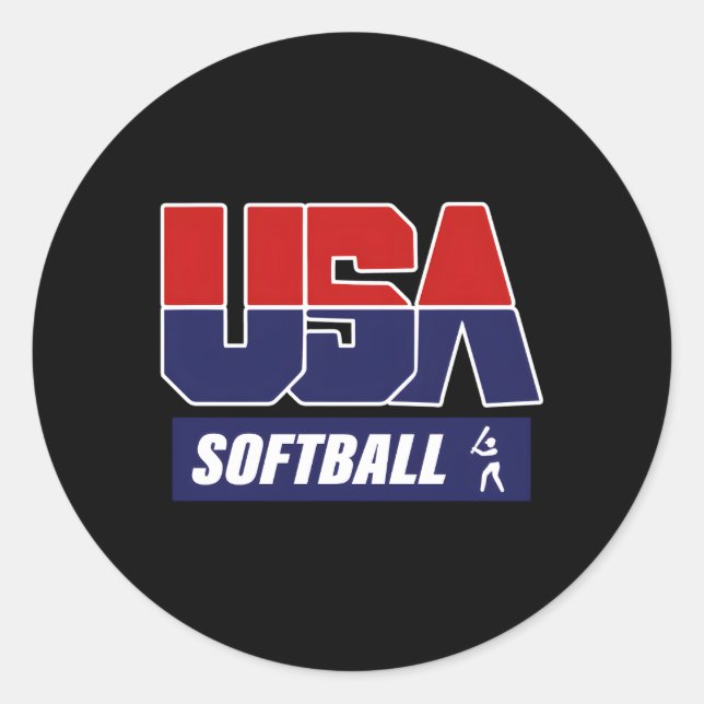 Sticker Rond Softball 2021 États-Unis (Devant)