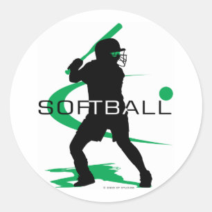 Sticker Rond Softball - Batteur