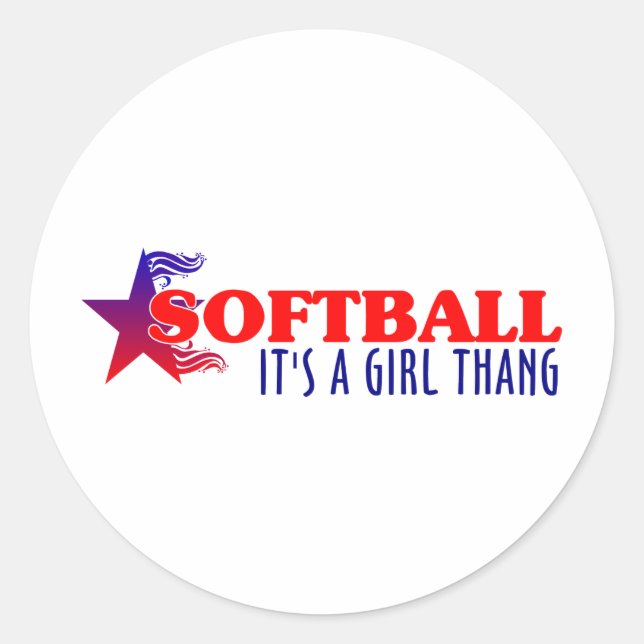 Sticker Rond SOFTBALL - C'est un Thang de fille (Devant)