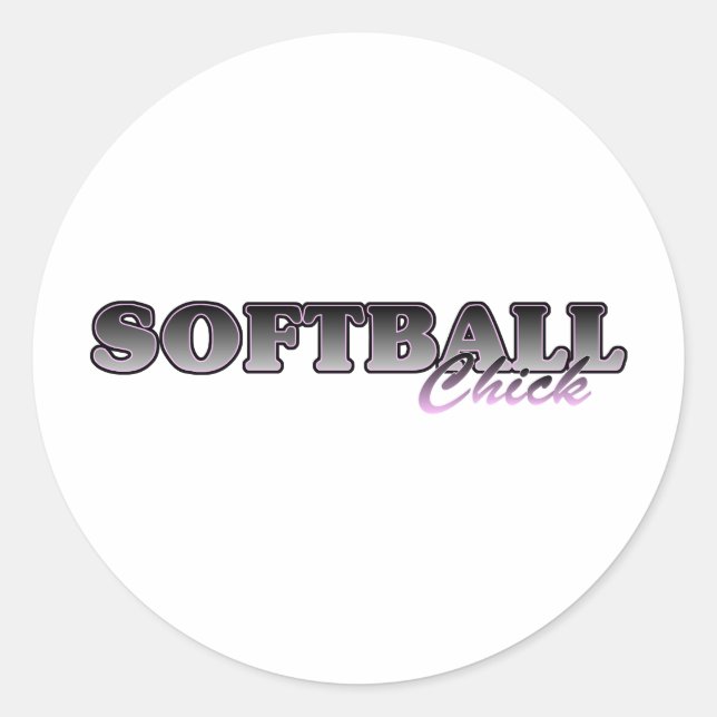 Sticker Rond Softball Chick (Devant)