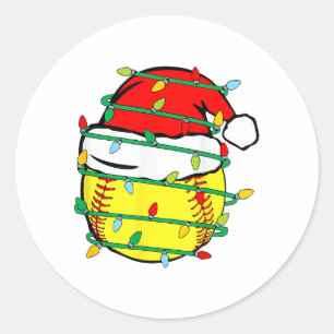 Sticker Rond Softball de Noël