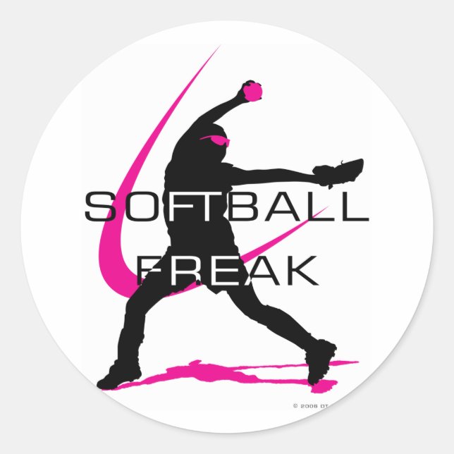 Sticker Rond Softball Freak - Côté Pitcher (Devant)