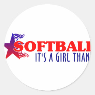 Sticker Rond Softball...Girl Thang