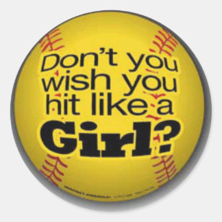 Sticker Rond softball-girls