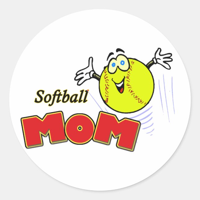 Sticker Rond Softball Mom II (Devant)